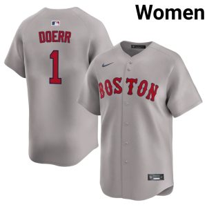 #1 Bobby Doerr Red Sox Nation Women Baseball Authentic Jersey - Gray