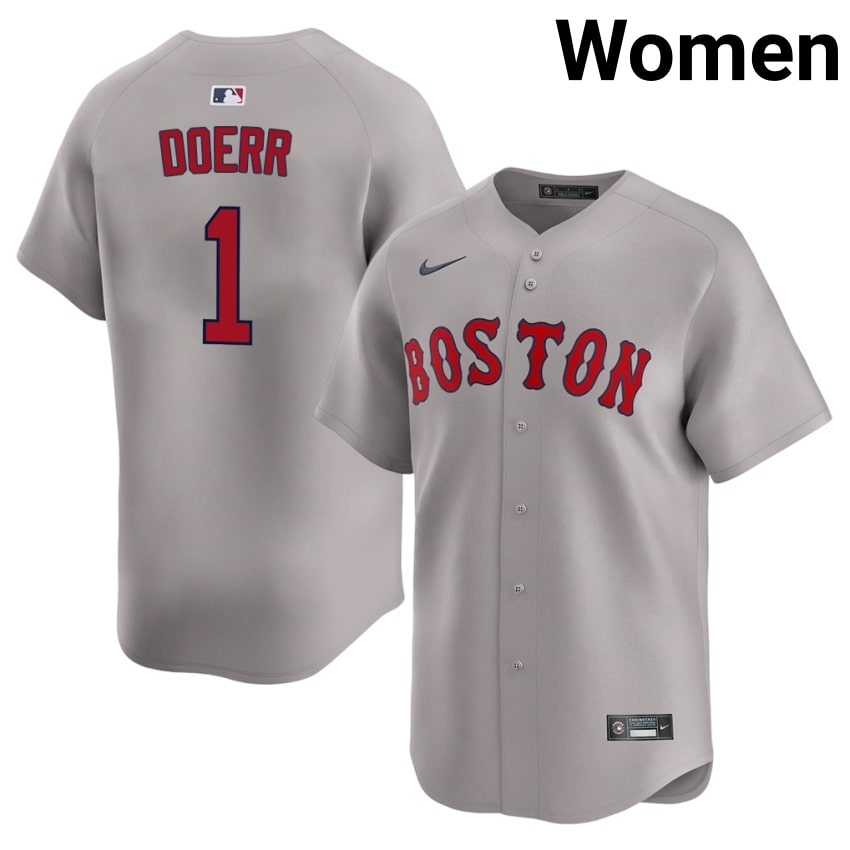 #1 Bobby Doerr Red Sox Nation Women Baseball Authentic Jersey - Gray
