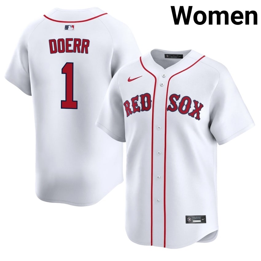 #1 Bobby Doerr BRS Womens Baseball Official Jersey - White