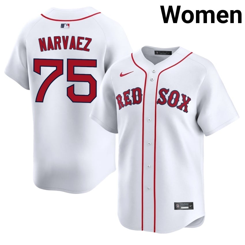 #75 Carlos Narvaez Boston Red Sox Women Baseball Game Jerseys - White