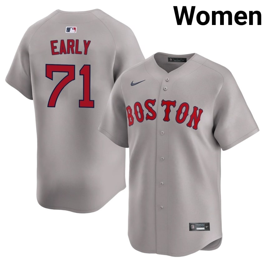 #71 Connelly Early Red Sox Womens Baseball Stitched Jersey - Gray