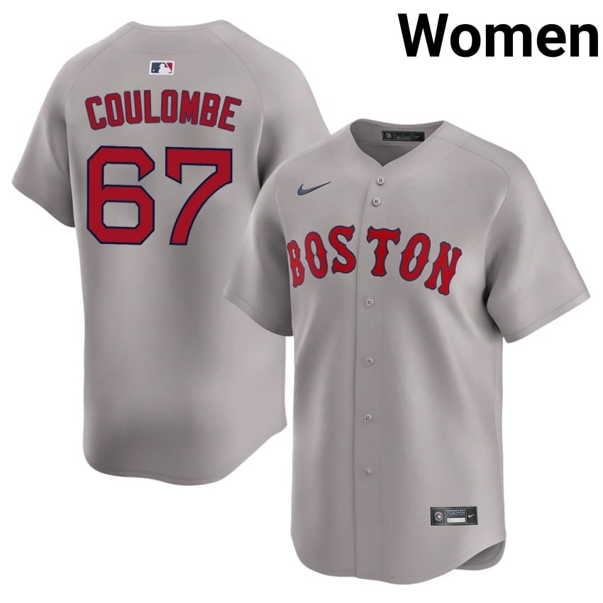 #67 Danny Coulombe BOS Women's Baseball MLB Jerseys - Gray