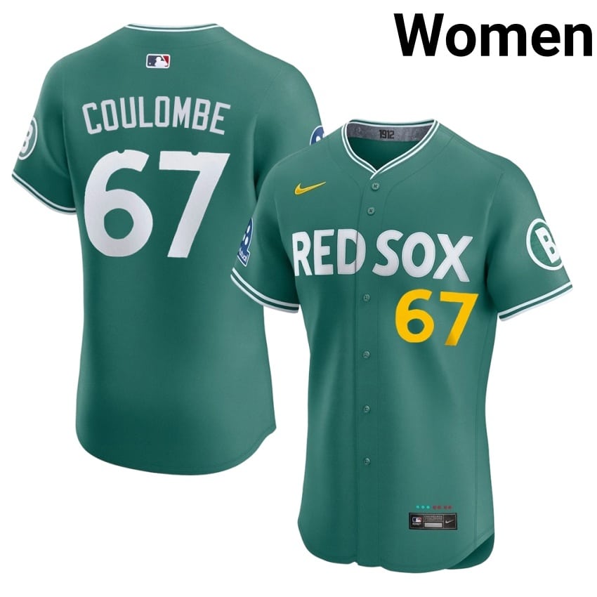 #67 Danny Coulombe Red Sox Nation Women's Baseball 2026 Jerseys - Green