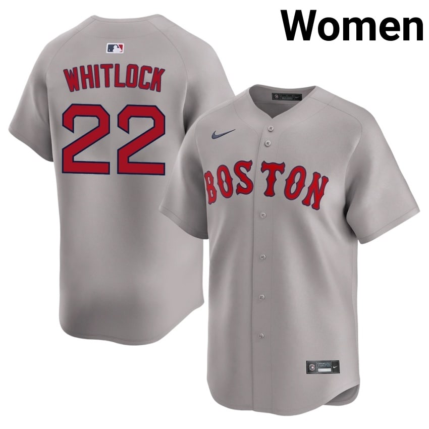 #22 Garrett Whitlock Boston Red Sox Women Baseball Official Jersey - Gray