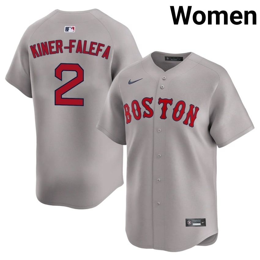 #2 Isiah Kiner-Falefa Boston Red Sox Women's Baseball MLB Jerseys - Gray