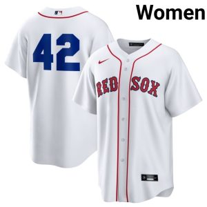 #42 Jackie Robinson Day Boston Womens Baseball MLB Jersey - White