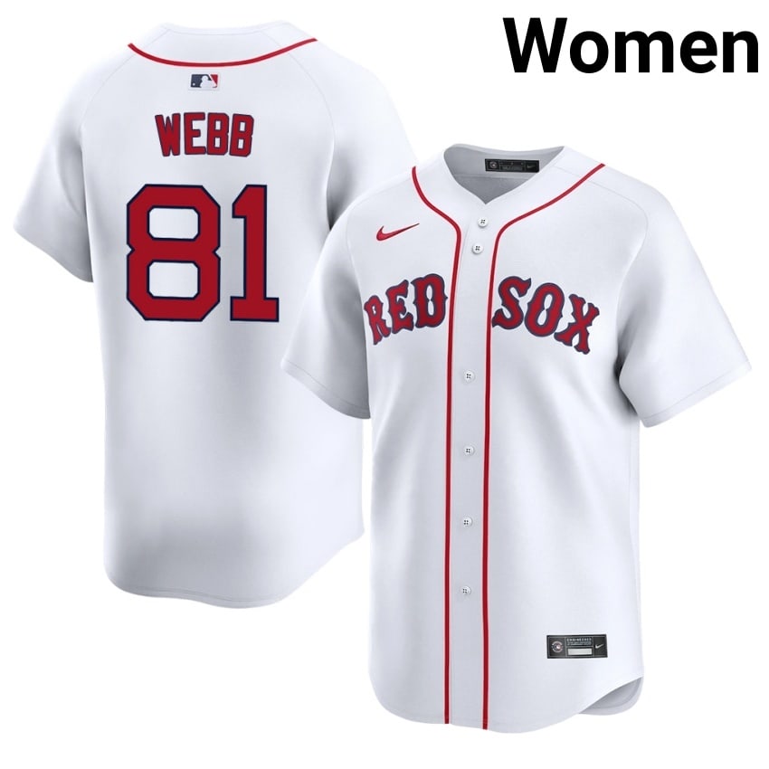 #81 Jacob Webb Red Sox Women's Baseball 2026-27 Jerseys - White
