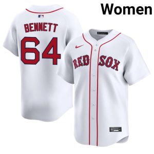 #64 Jake Bennett BOS Red Sox Womens Baseball 2026 Jersey - White