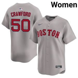 #50 Kutter Crawford Boston Red Sox Women's Baseball Embroidery Jersey - Gray
