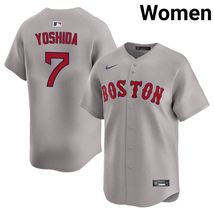 #7 Masataka Yoshida Red Sox Womens Baseball Replica Jerseys - Gray