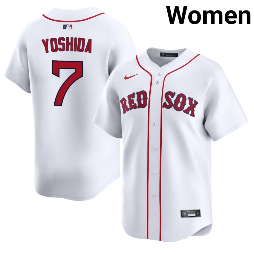 #7 Masataka Yoshida Carmine Hose Women's Baseball Game Jersey - White