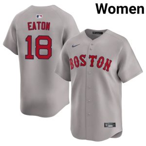 #18 Nate Eaton Red Sox Nation Womens Baseball 2026 Jerseys - Gray