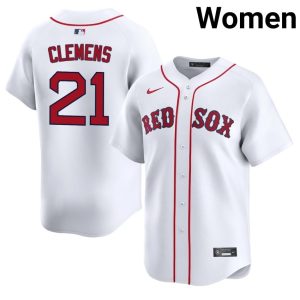 #21 Roger Clemens BOS Women's Baseball Official Jersey - White