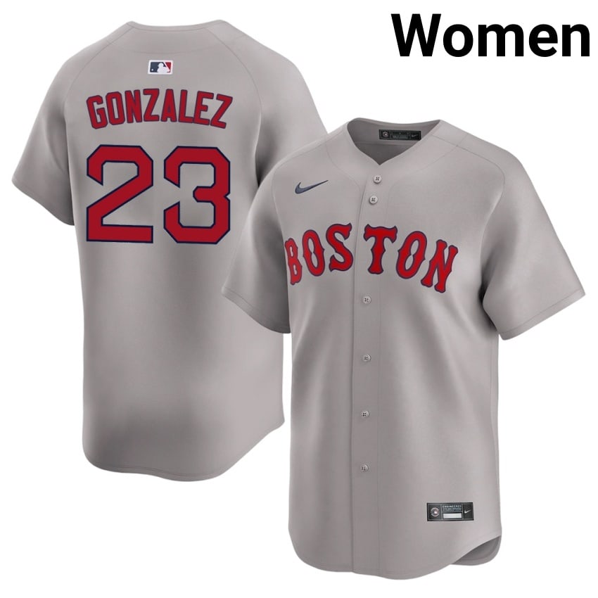 #23 Romy Gonzalez Boston Women's Baseball Embroidery Jersey - Gray