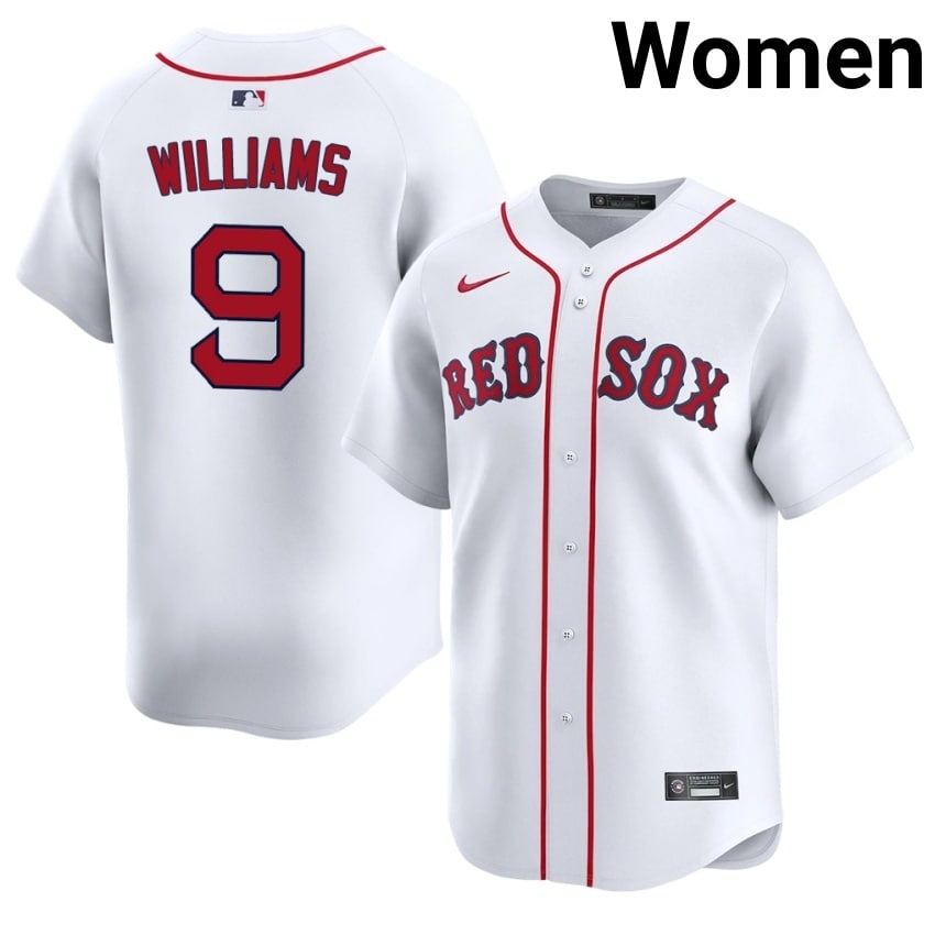 #9 Ted Williams Boston Women's Baseball Authentic Jersey - White
