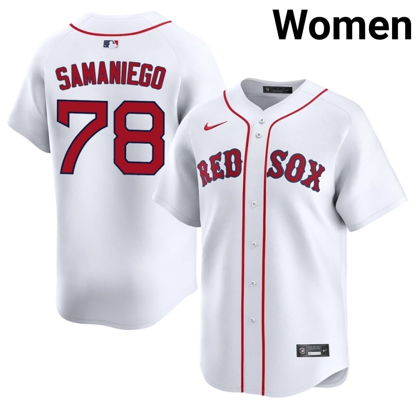 #78 Tyler Samaniego BoSox Womens Baseball MLB Jerseys - White