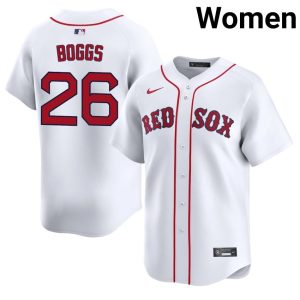 #26 Wade Boggs Boston Red Sox Women Baseball Stitched Jersey - White