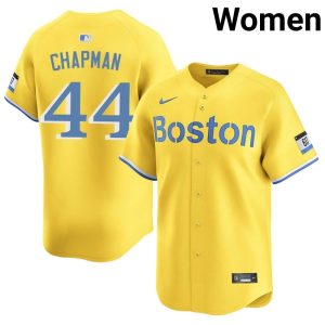 #44 Aroldis Chapman Boston Red Sox Women's Baseball New Jerseys - Gold