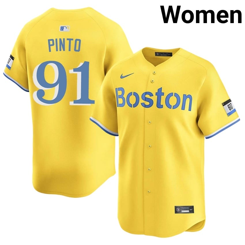 #91 Avinson Pinto The Sawx Women's Baseball Replica Jersey - Gold