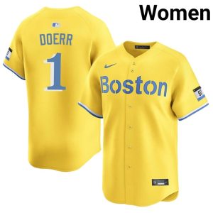 #1 Bobby Doerr The Sawx Women's Baseball Replica Jerseys - Gold