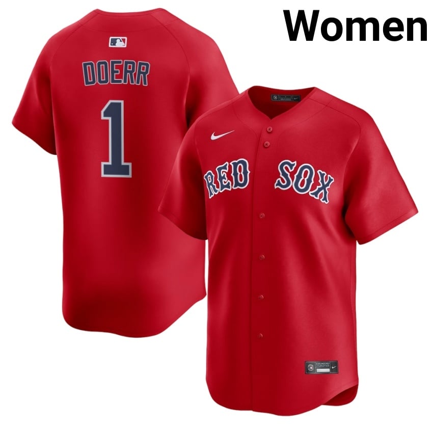 #1 Bobby Doerr The Sox Women's Baseball Replica Jerseys - Red
