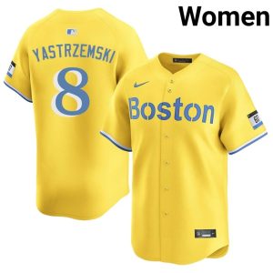 #8 Carl Yastrzemski BOS Women's Baseball New Jersey - Gold