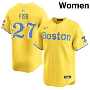 #27 Carlton Fisk BOS Women's Baseball 2026-27 Jersey - Gold