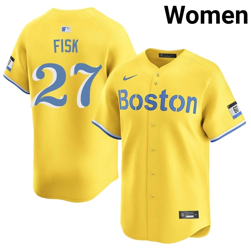 #27 Carlton Fisk BOS Women's Baseball 2026-27 Jersey - Gold