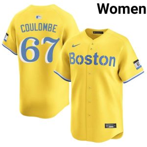 #67 Danny Coulombe Red Sox Nation Women's Baseball Stitched Jerseys - Gold