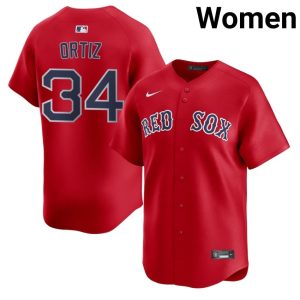 #34 David Ortiz BRS Women's Baseball Limited Jerseys - Red