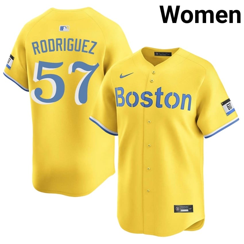 #57 Eduardo Rodriguez The Sawx Women's Baseball MLB Jerseys - Gold