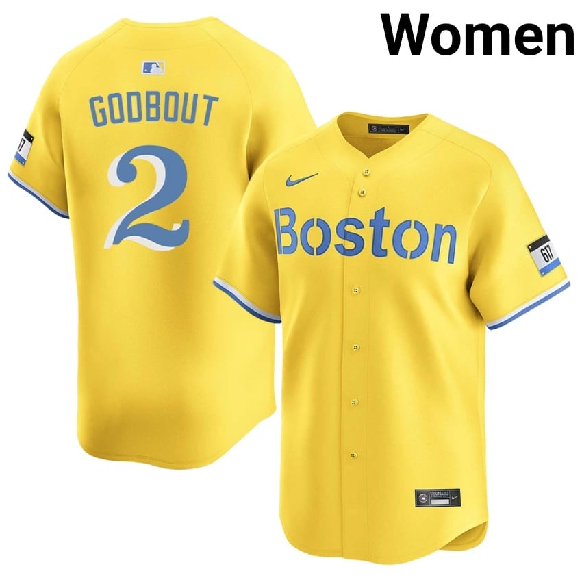 #2 Henry Godbout Boston Red Sox Womens Baseball Player Jerseys - Gold
