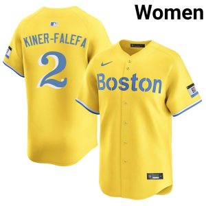 #2 Isiah Kiner-Falefa Boston Red Sox Women's Baseball Game Jerseys - Gold