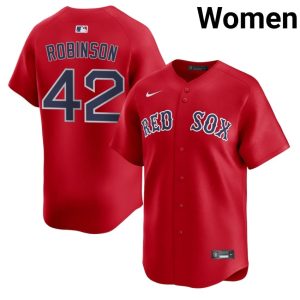 #42 Jackie Robinson Red Sox Nation Womens Baseball New Jerseys - Red