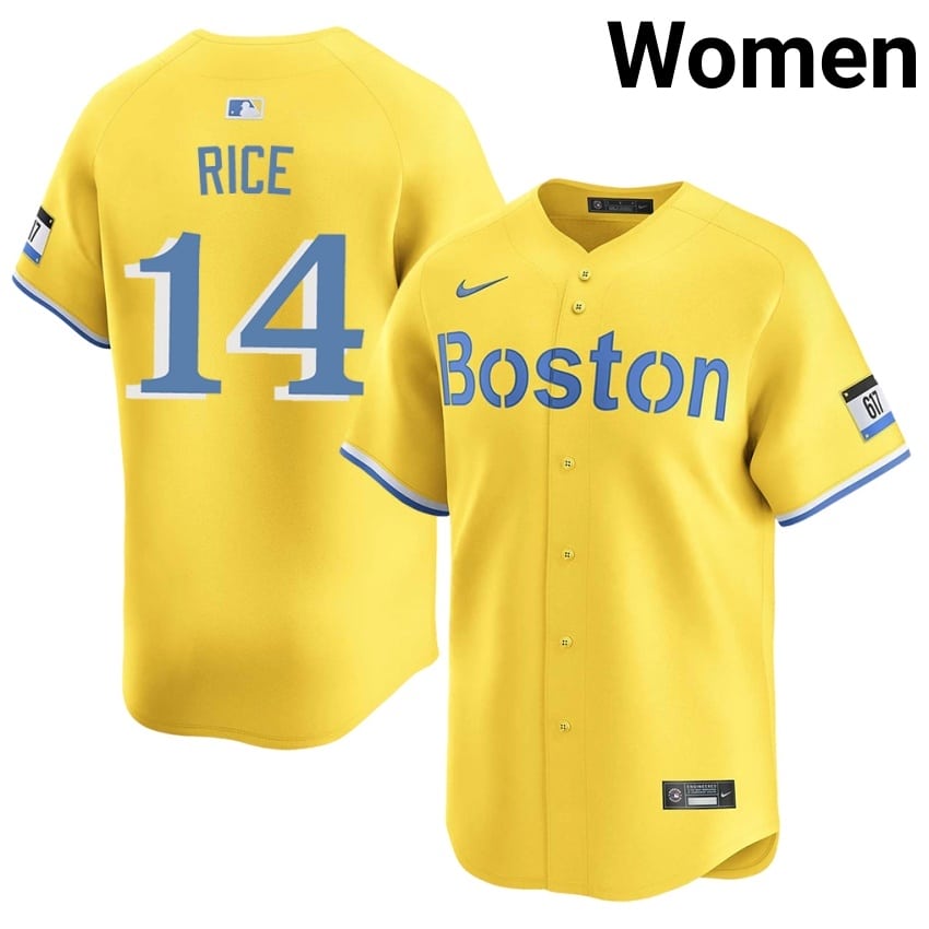 #14 Jim Rice The Sawx Womens Baseball Player Jersey - Gold