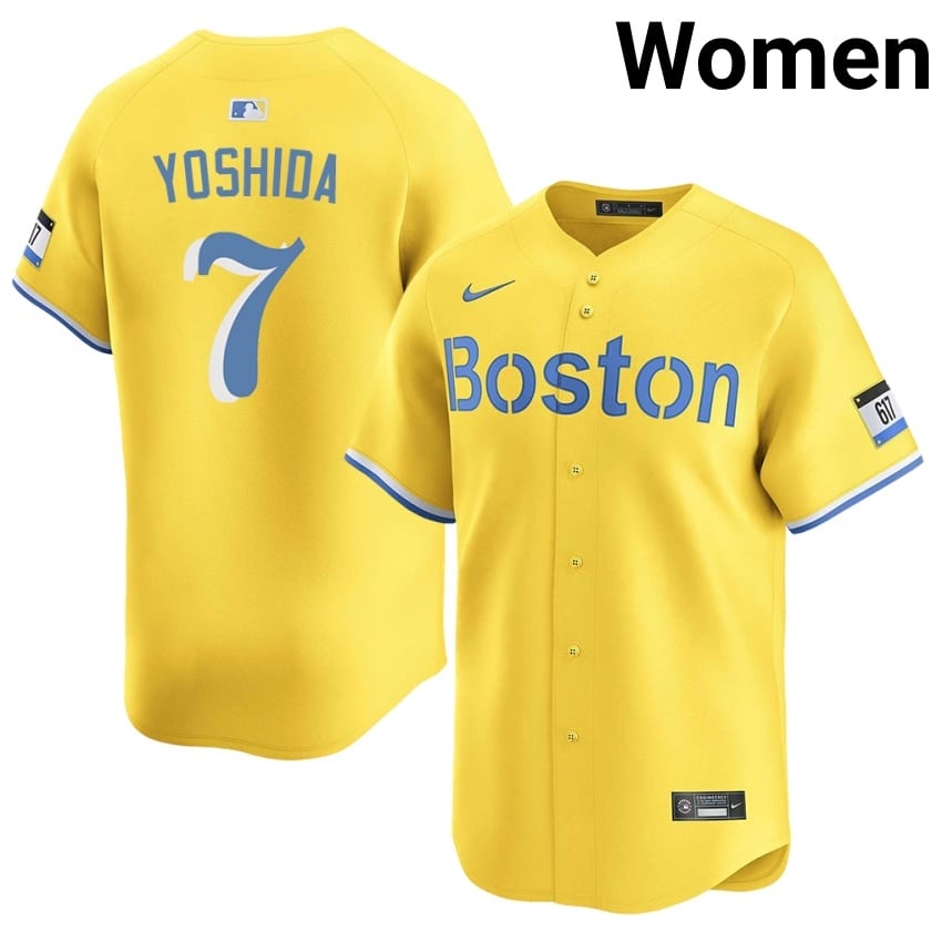 #7 Masataka Yoshida The Sox Women Baseball New Jerseys - Gold