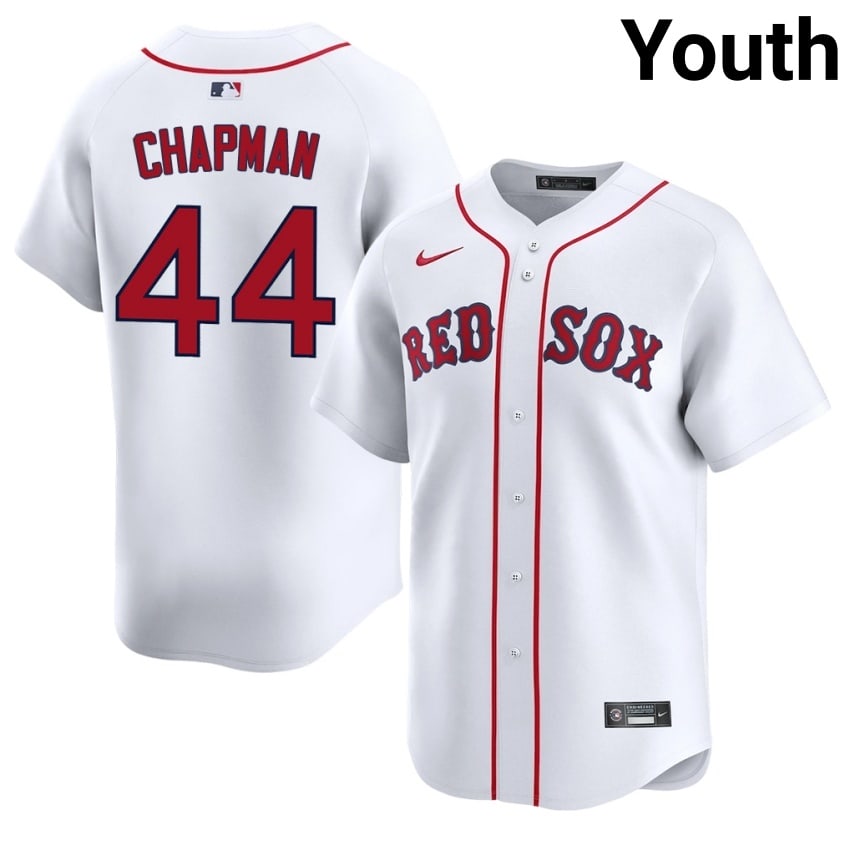 #44 Aroldis Chapman BOS Youth Baseball Player Jersey - White