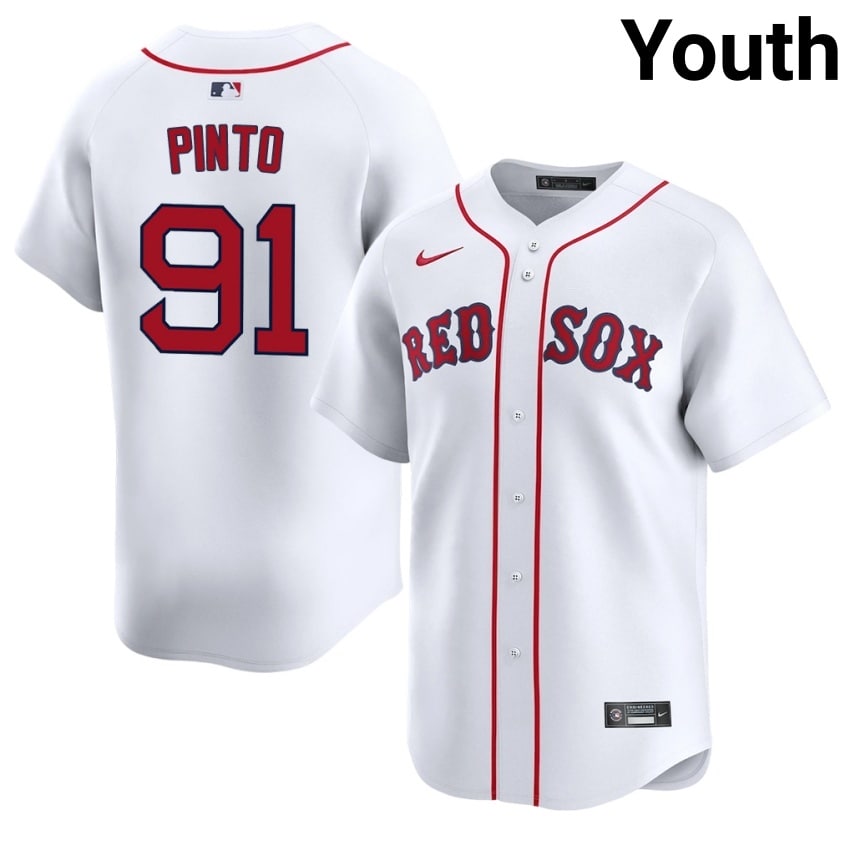 #91 Avinson Pinto The Sawx Youth Baseball Limited Jerseys - White