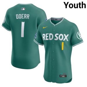 #1 Bobby Doerr BoSox Youth Baseball Authentic Jerseys - Green