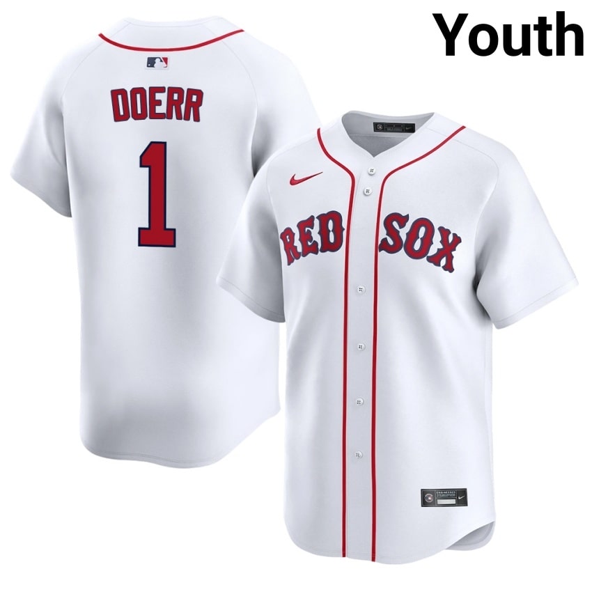 #1 Bobby Doerr BOS Youth Baseball Game Jerseys - White