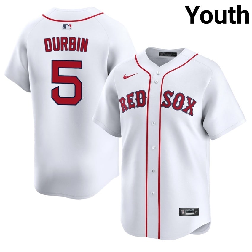 #5 Caleb Durbin The Crimson Youth Baseball Official Jersey - White