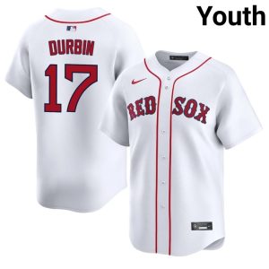 #17 Caleb Durbin BoSox Youth Baseball Stitched Jersey - White