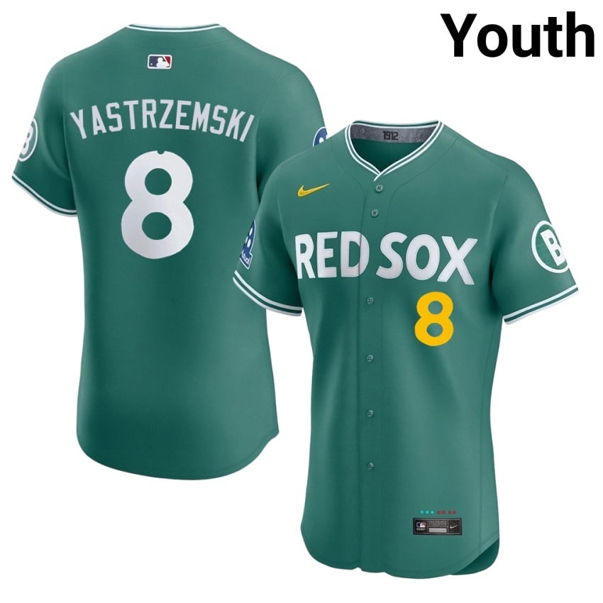 #8 Carl Yastrzemski BoSox Youth Baseball MLB Jerseys - Green