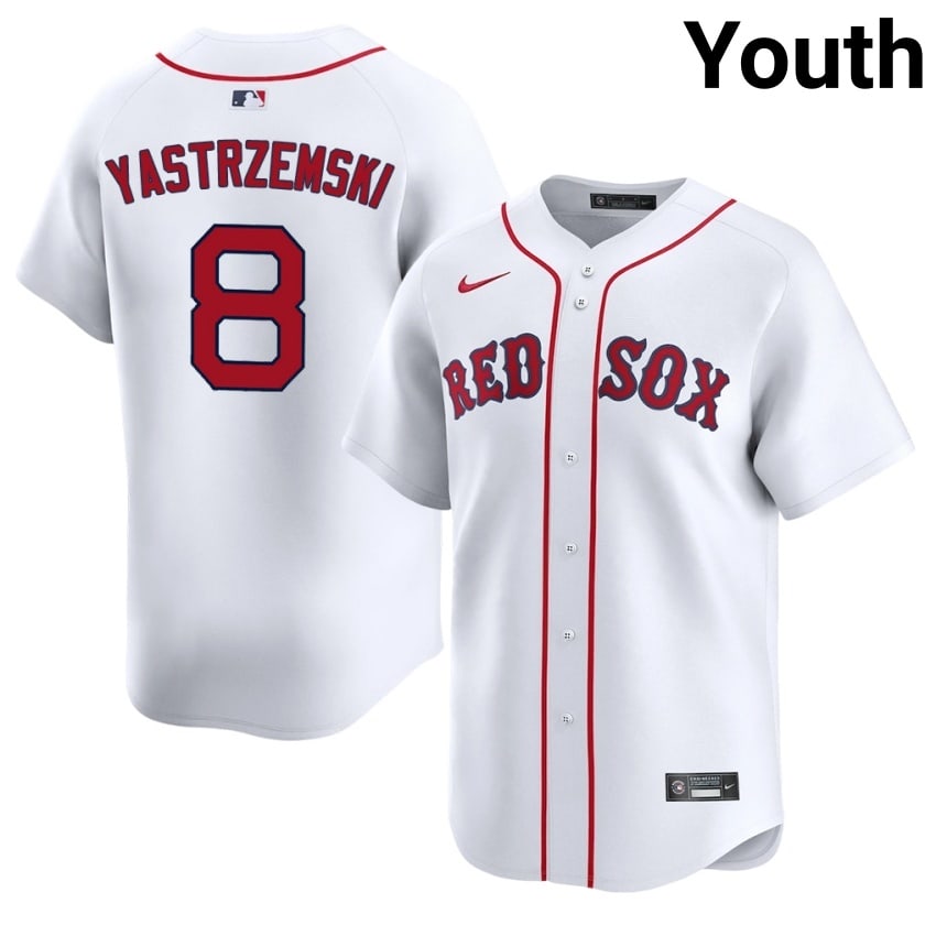 #8 Carl Yastrzemski BRS Youth Baseball Embroidery Jersey - White