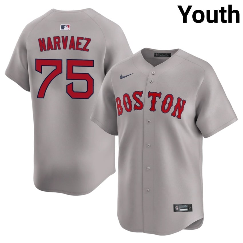 #75 Carlos Narvaez The Sawx Youth Baseball Player Jerseys - Gray