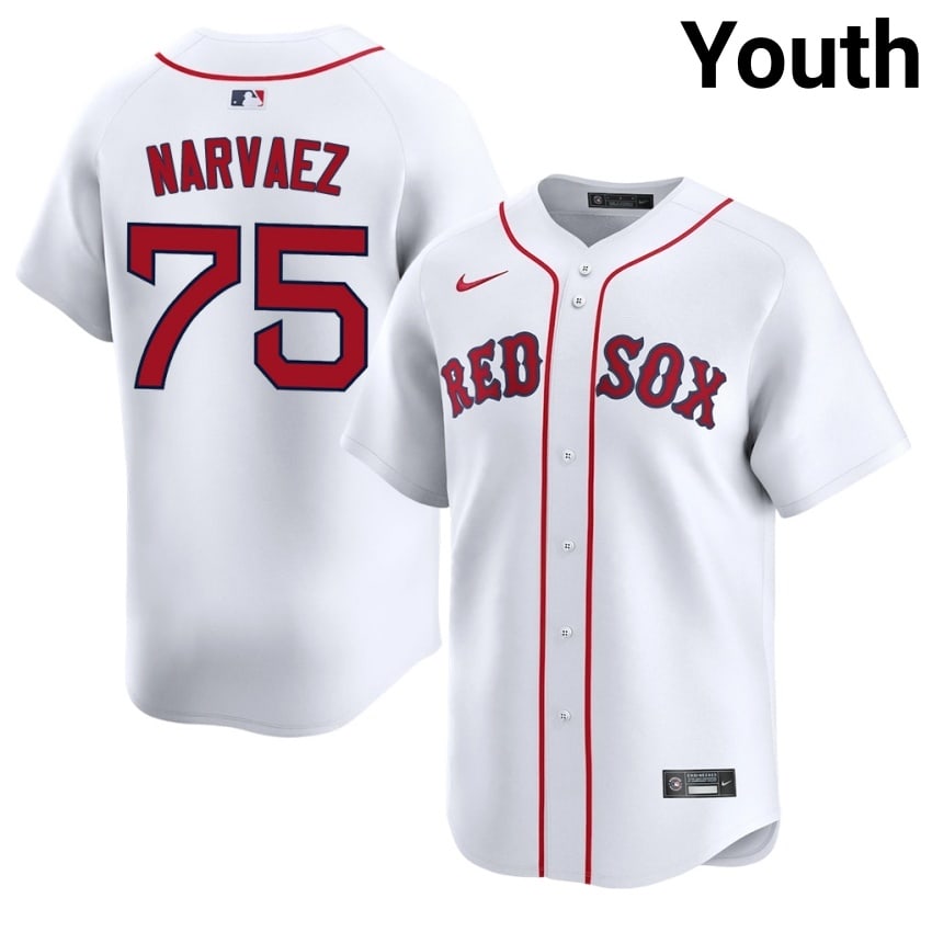 #75 Carlos Narvaez BOS Red Sox Youth Baseball Player Jersey - White