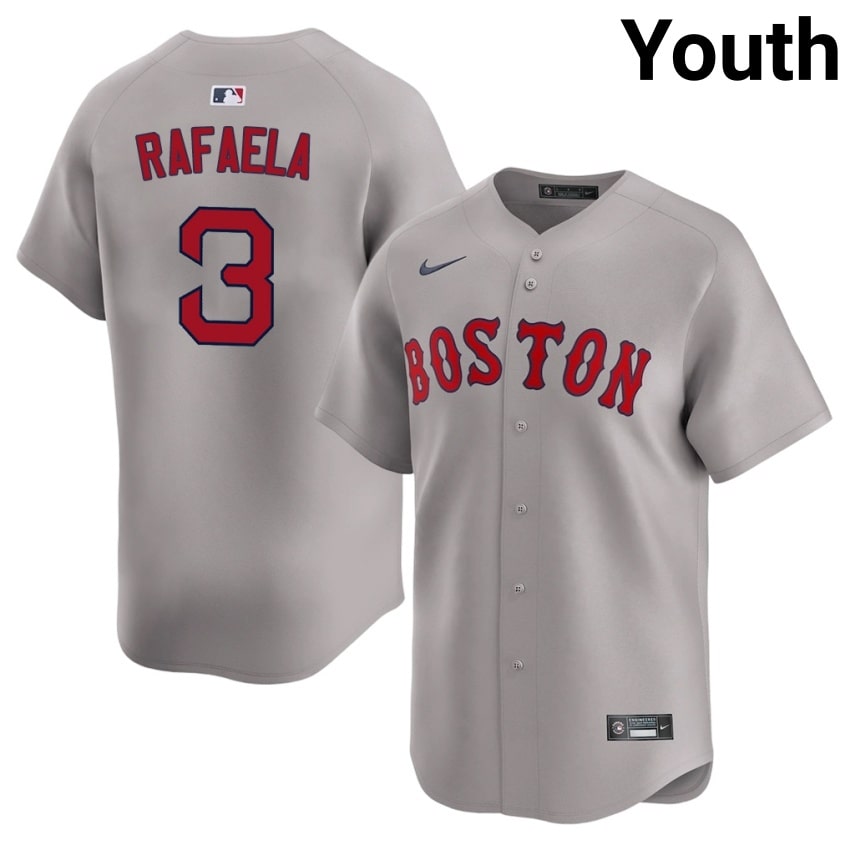 #3 Ceddanne Rafaela BOS Red Sox Youth Baseball 2026 Jerseys - Gray