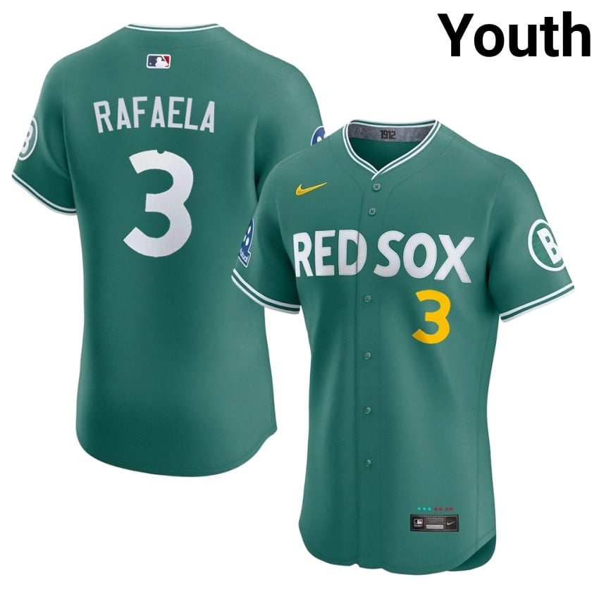 #3 Ceddanne Rafaela BOS Red Sox Youth Baseball 2026-27 Jersey - Green