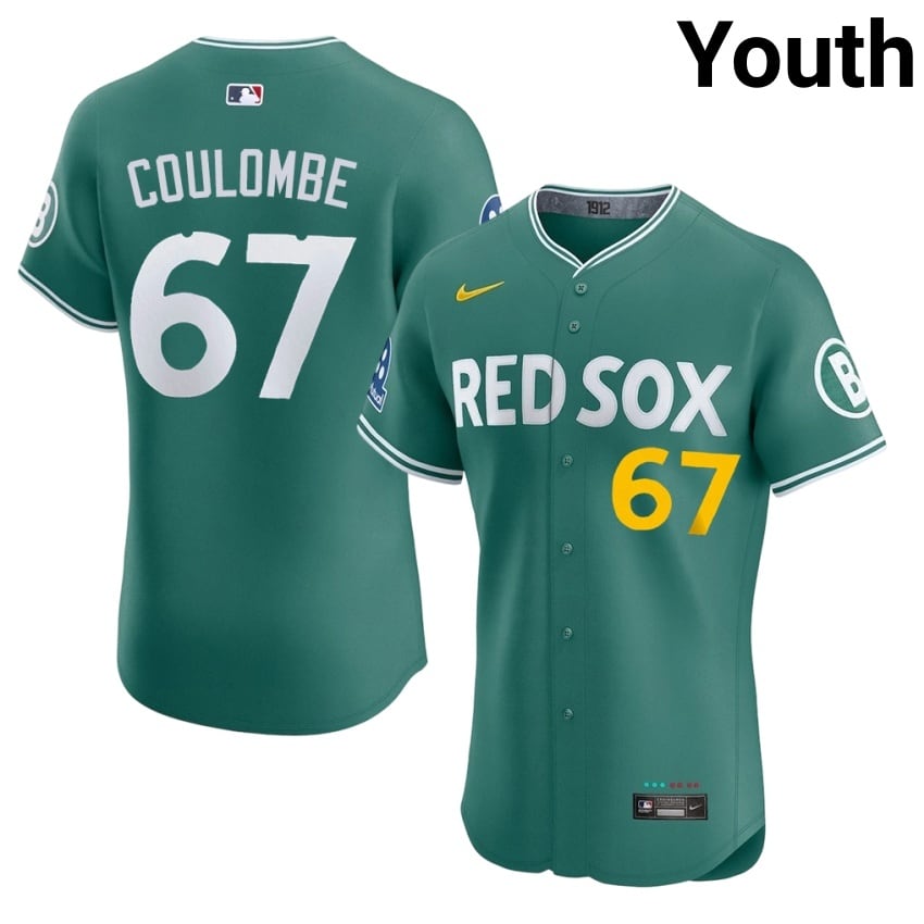 #67 Danny Coulombe The Crimson Youth Baseball 2026 Jerseys - Green