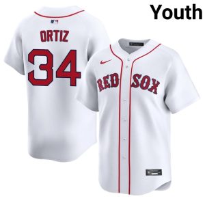 #34 David Ortiz Red Sox Nation Youth Baseball Limited Jerseys - White